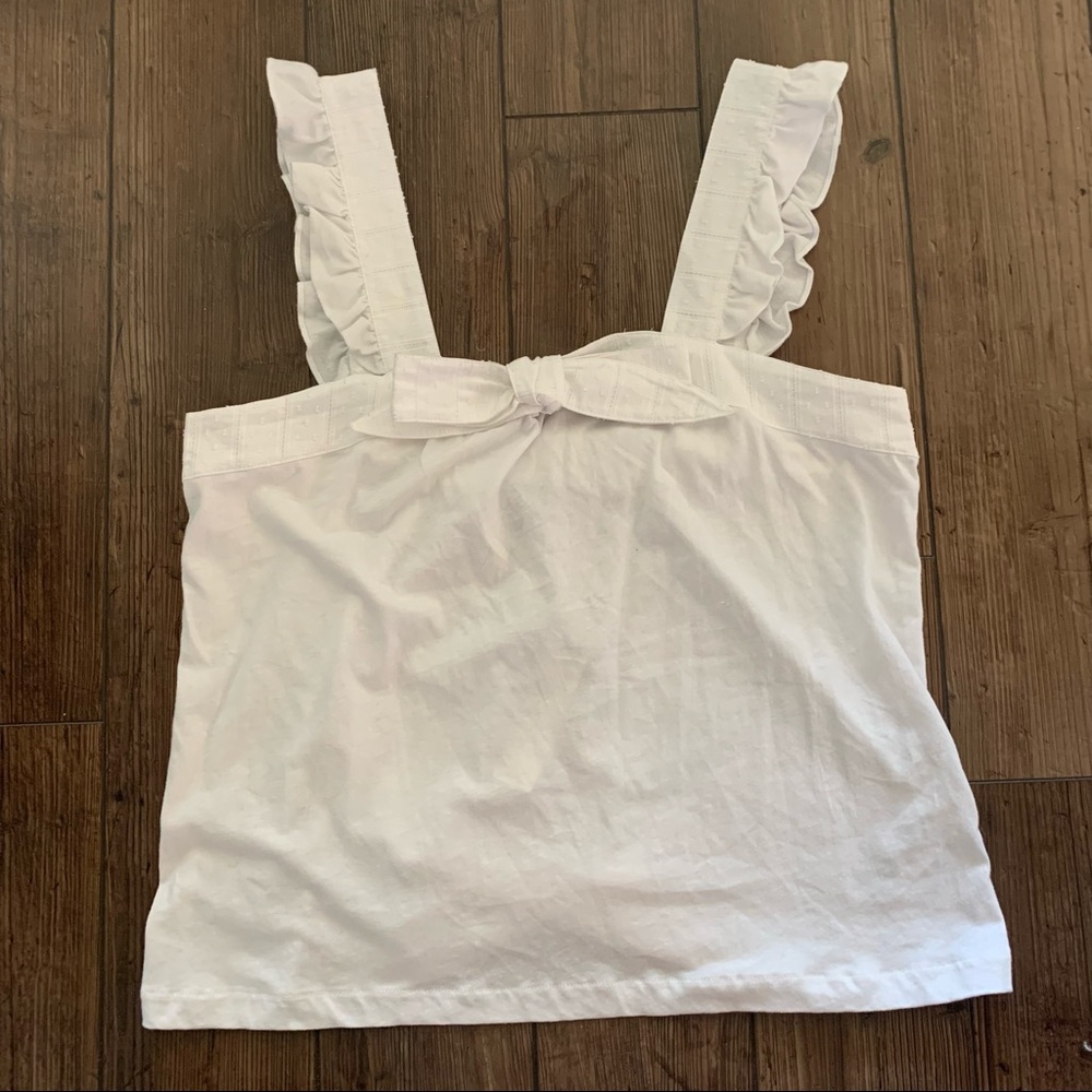 NWT White Flirty J Crew Tank
